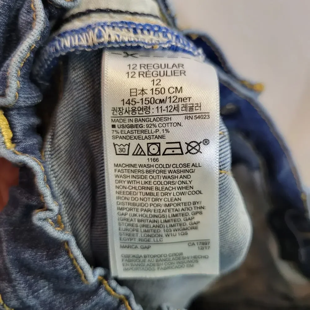 Gap Medium Blue Stretch Slim Jeans 12 Regular